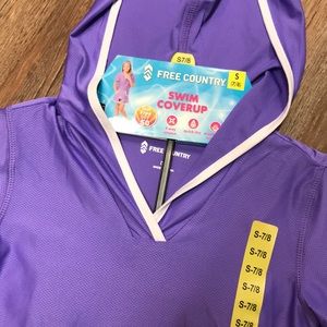 FREE COUNTRY Hooded Kangaroo Swim Cover-up S (7-8) & XS (5-6) *NEW*